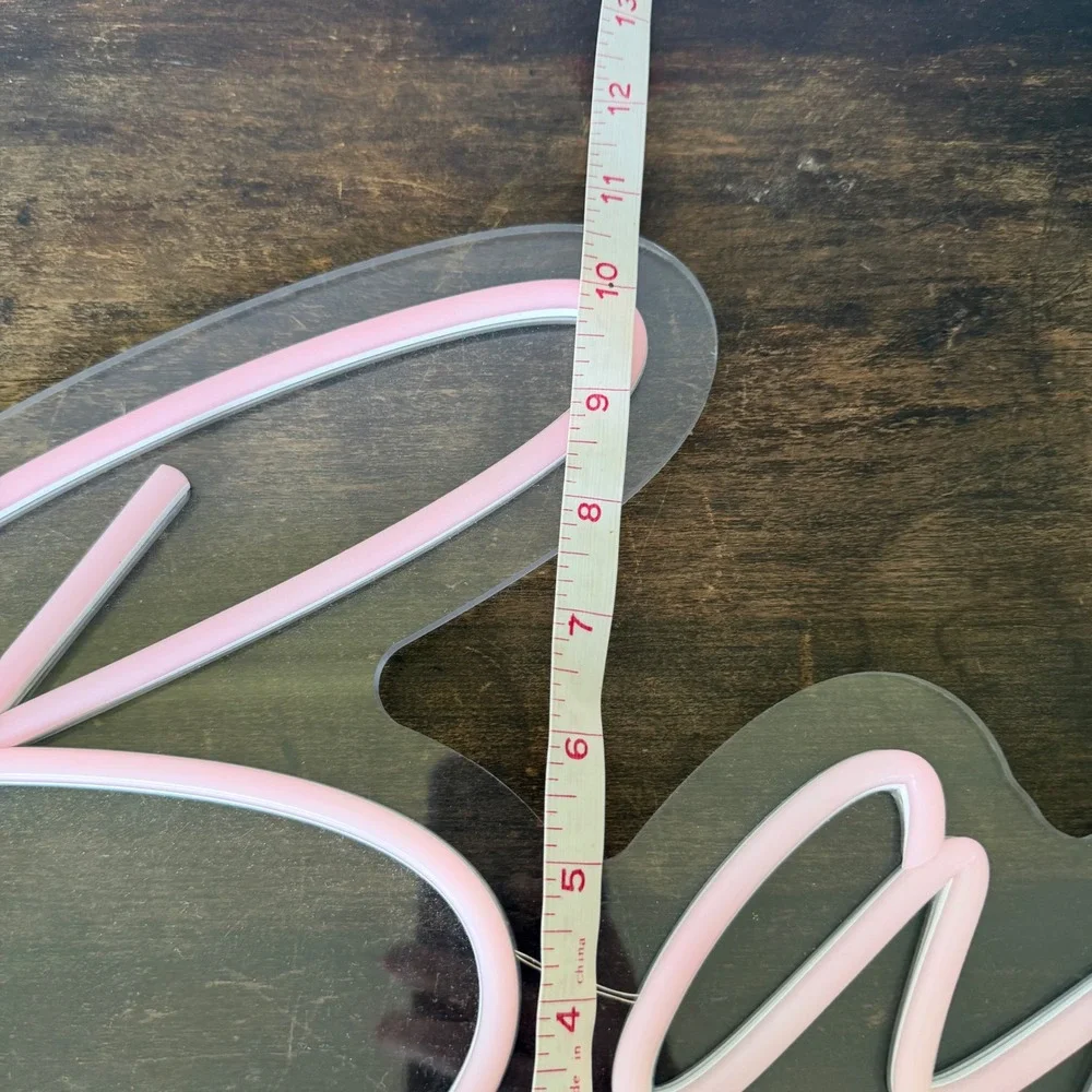 Custom Pink LED Neon Script Sign Jean Bar Acrylic Wall Light 36